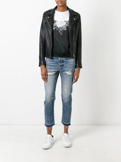 Shop Golden Goose Deluxe Brand Distressed Cropped Jeans - Blue