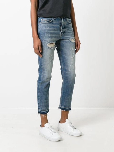 Shop Golden Goose Deluxe Brand Distressed Cropped Jeans - Blue