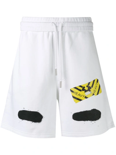 Off-white Spray Stripes Mesh Shorts, White In White/black