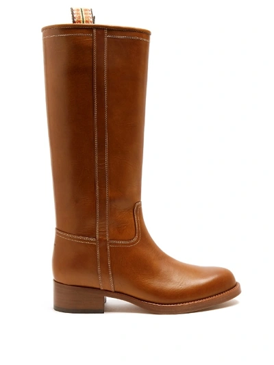 Etro Leather Knee-high Boots In Brown