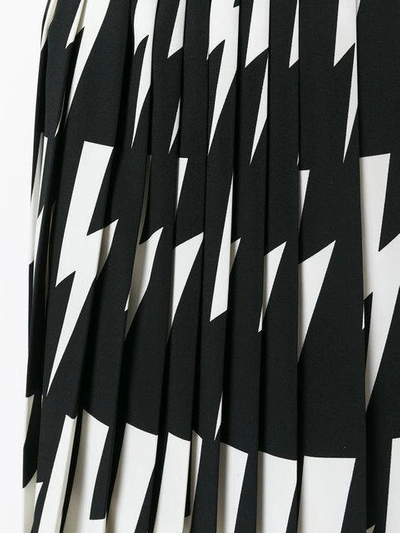 Shop Neil Barrett Lightning Bolt Pleated Skirt In Black