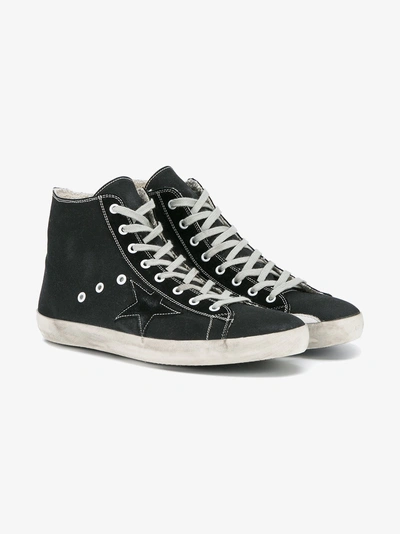 Shop Golden Goose Deluxe Brand Black Canvas Superstar Hi Top Sneakers