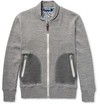 JUNYA WATANABE Shawl-Collar Mélange Cotton-Jersey Zip-Up Sweatshirt