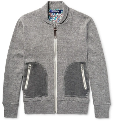 Junya Watanabe Shawl-collar Mélange Cotton-jersey Zip-up Sweatshirt