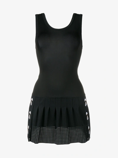 Shop Fendi Karlito Embroidered Tennis Dress In Black