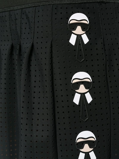 Shop Fendi Karlito Embroidered Tennis Dress In Black
