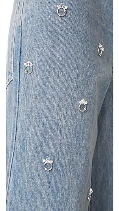 Shop Sandy Liang Ghost Jeans In Blueberry