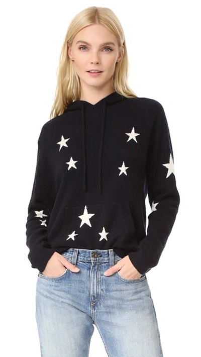 Shop Chinti & Parker Chinti And Parker Star Cashmere Hoodie In Navy/cream