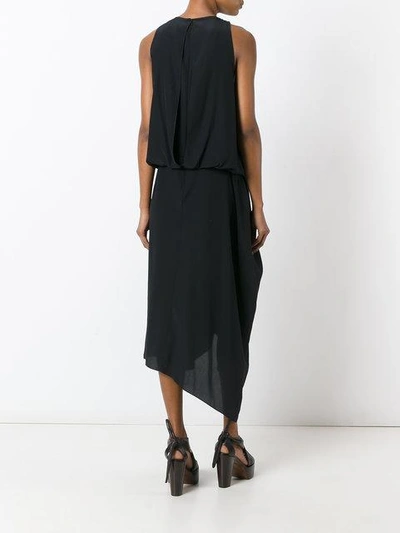 Shop Chalayan Tuck Drape Asymmetric Dress In Black