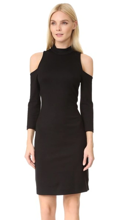 Shop L Agence Nico Cold Shoulder Dress In Black