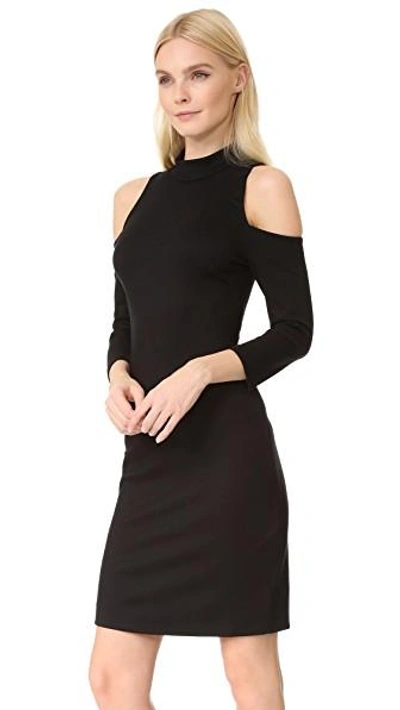 Shop L Agence Nico Cold Shoulder Dress In Black