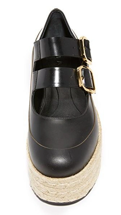 Shop Marni Double Strap Mary Janes In Black/black
