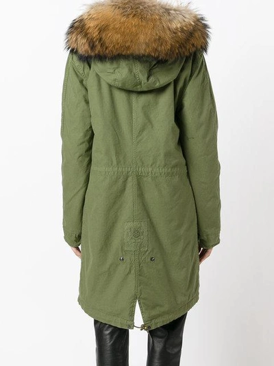 Shop Mr & Mrs Italy Trimmed Hood Midi Parka In Green