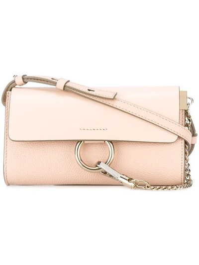 Chloé Faye Mini Leather And Suede Cross-body Bag In Pink & Purple