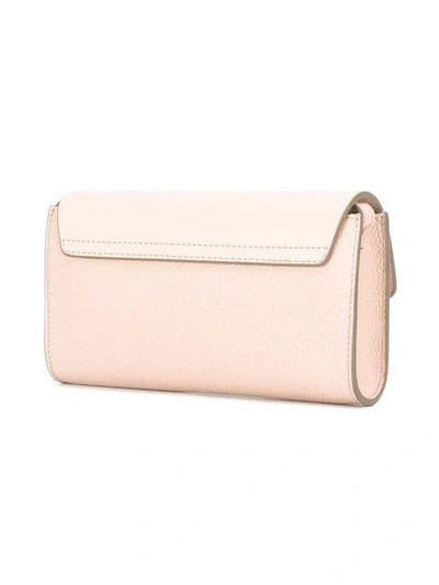 Shop Chloé Faye Wallet On Strap - Pink & Purple