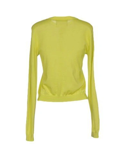 Shop Boutique Moschino Cardigans In Acid Green