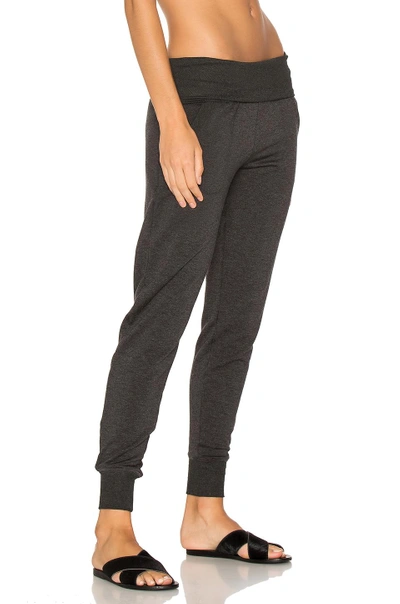 Shop Beyond Yoga Cozy Fleece Foldover Sweatpant In Charcoal Heather Grey
