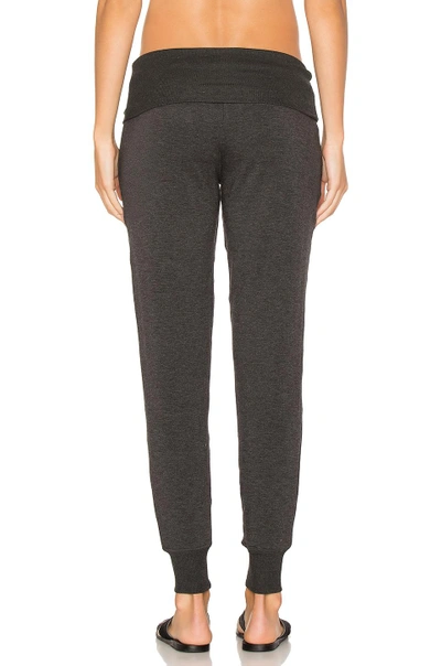 Shop Beyond Yoga Cozy Fleece Foldover Sweatpant In Charcoal Heather Grey