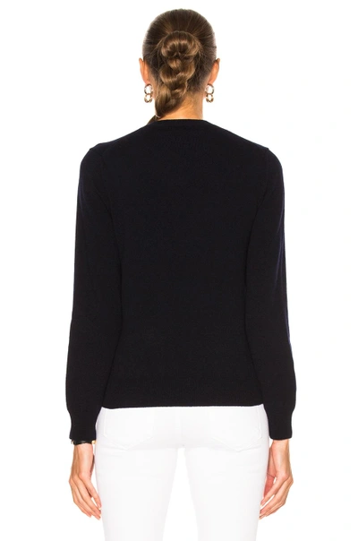 Shop Comme Des Garçons Play Double Emblem V Neck Sweater In Black