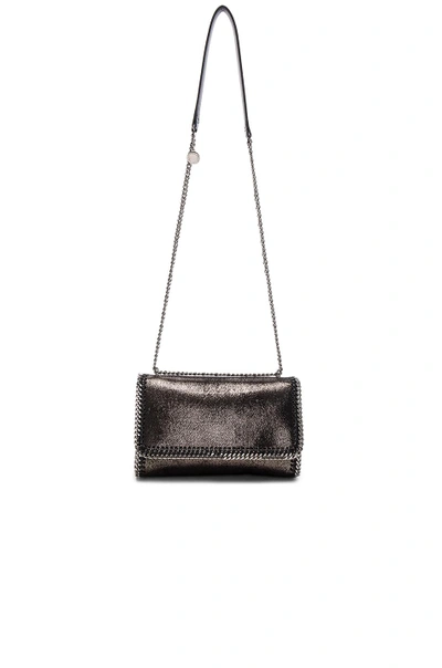 Shop Stella Mccartney Falabella Shoulder Bag In Metallics, Gray, Black. In Ruthenium