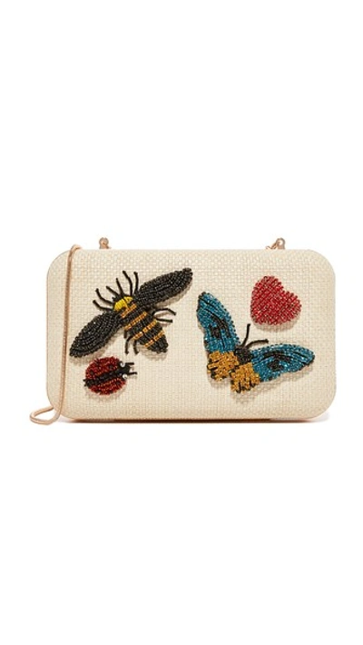 Alice And Olivia Shirley Insect Embellished Convertible Clutch In Multi