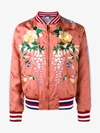 GUCCI GUCCI ORANGE FLORAL EMBROIDERED BOMBER JACKET,450723Z745A11924644
