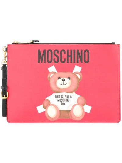 Moschino Toy Bear Paper Cut Out Clutch In 1115