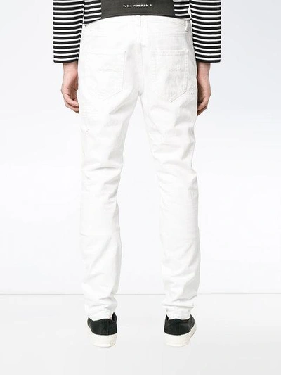Shop Saint Laurent White Original Distressed Jeans
