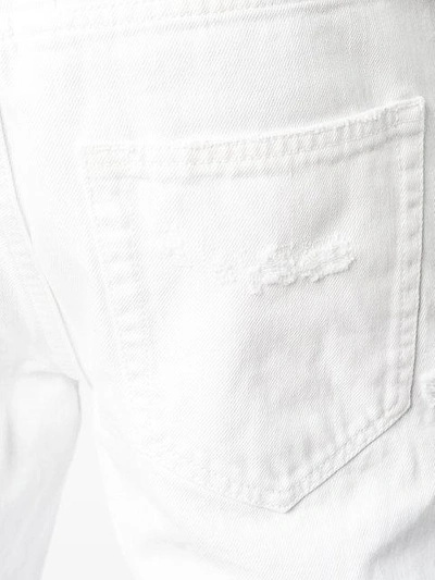 Shop Saint Laurent White Original Distressed Jeans