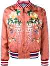GUCCI Orange Floral Embroidered bomber jacket,450723Z745A11924644