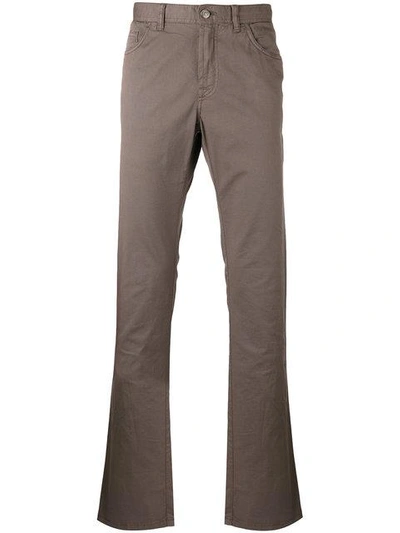 Brioni Tapered Trousers In Brown
