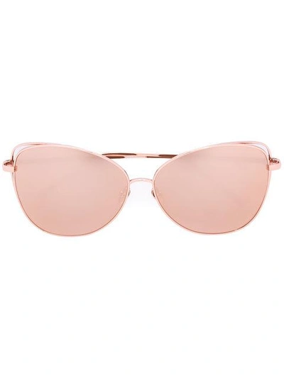 Shop Linda Farrow Oversized Sunglasses In Metallic