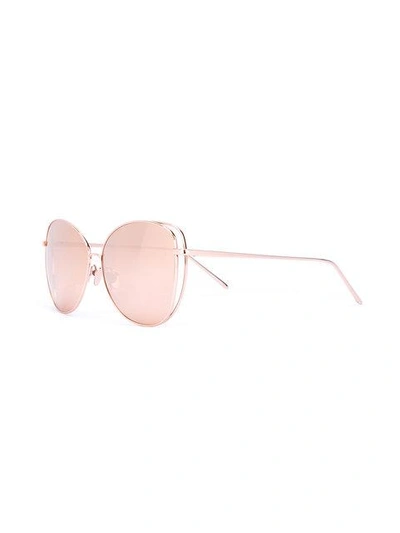 Shop Linda Farrow Oversized Sunglasses In Metallic