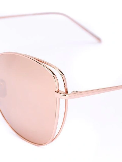 Shop Linda Farrow Oversized Sunglasses In Metallic