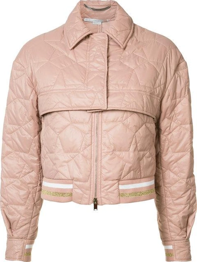 Stella Mccartney Cropped Bomber Jacket In Pink