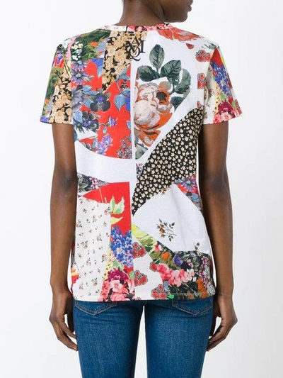 Alexander Mcqueen White Floral Skull Classic T-shirt