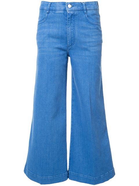 Stella Mccartney Woman Cropped High-rise Flared Jeans Light Blue | ModeSens