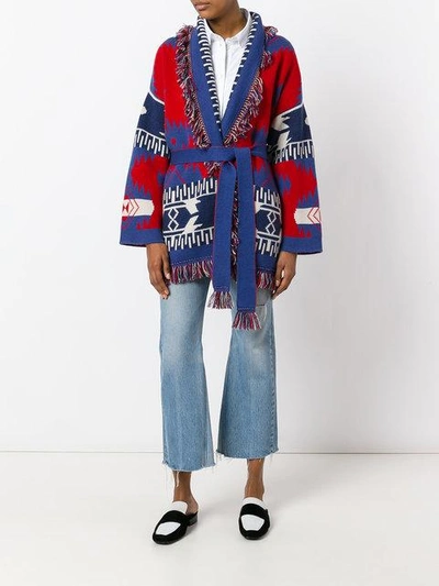 Shop Alanui Multi Figures Frayed Trim Cardi