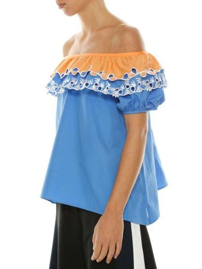 Shop Peter Pilotto Embroidered Top In Blu