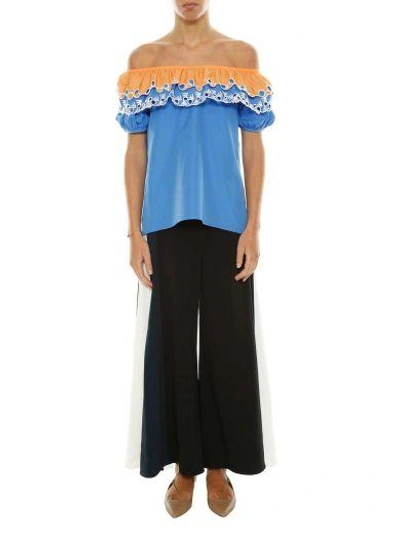 Shop Peter Pilotto Embroidered Top In Blu