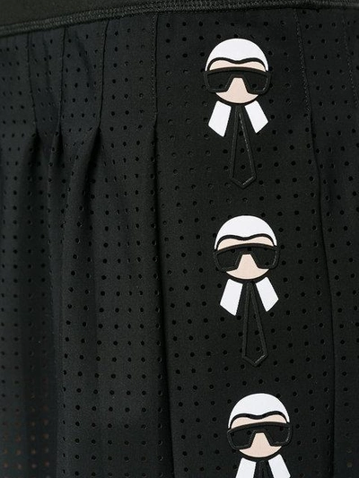 Shop Fendi 'karlito' Tennis-kleid Mit Stickereien - Schwarz In Black