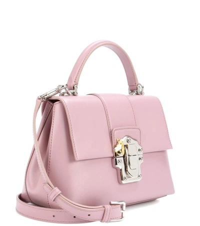 Shop Dolce & Gabbana Lucia Leather Shoulder Bag In Pink