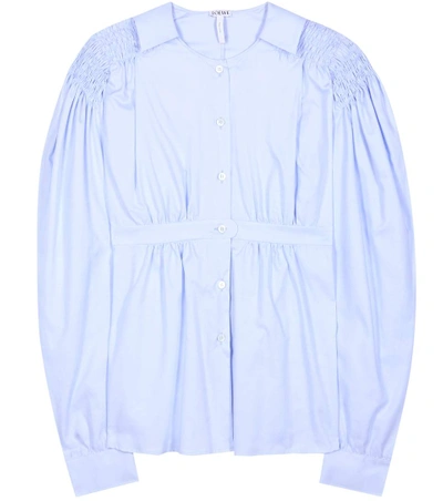 Shop Loewe Cotton Shirt In Laly Llue