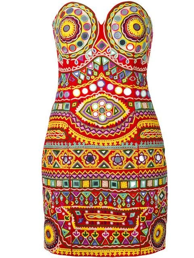 Shop Moschino - Mirror Embroidered Mini Dress