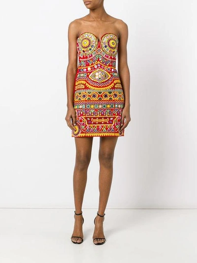 Shop Moschino - Mirror Embroidered Mini Dress