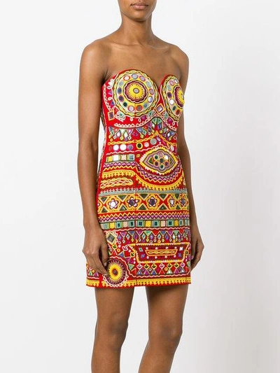 Shop Moschino - Mirror Embroidered Mini Dress