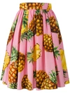 DOLCE & GABBANA pineapple print midi skirt,DRYCLEANONLY
