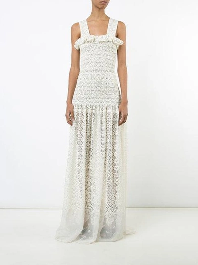 Shop Stella Mccartney Lace Maxi Dress In White