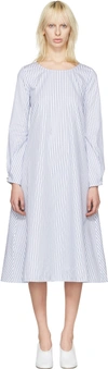 JW ANDERSON White Striped Front Detail Dress