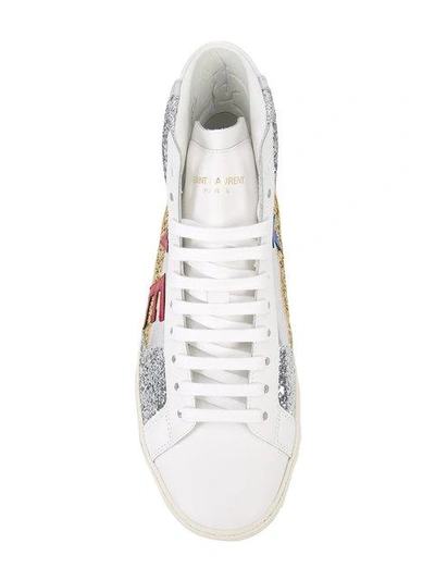 Shop Saint Laurent Embellished Hi In White